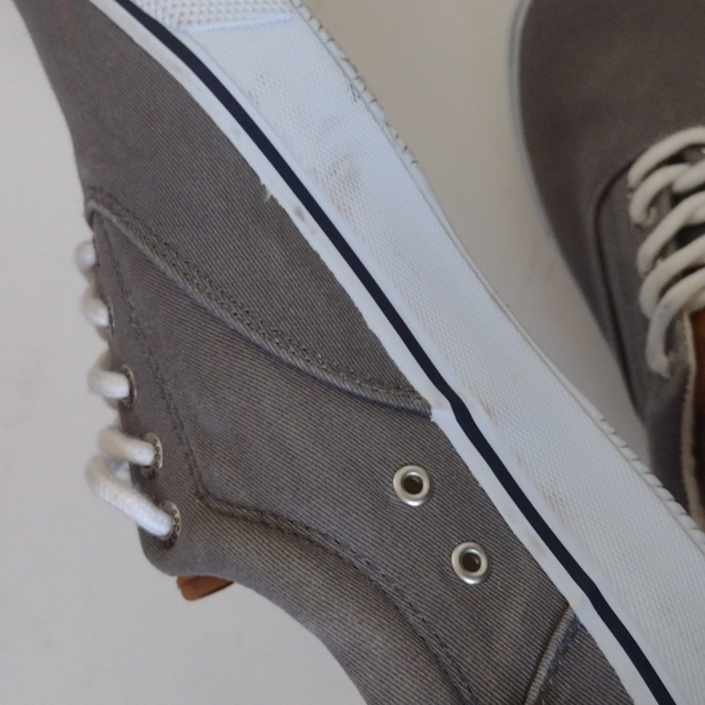 Sperry Striper II CVO Canvas Gray Sneakers Men's 9.5 Nautical Preppy Casual - Picture 10 of 14